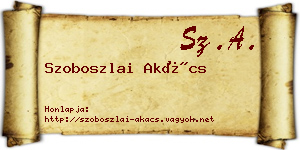 Szoboszlai Akács névjegykártya